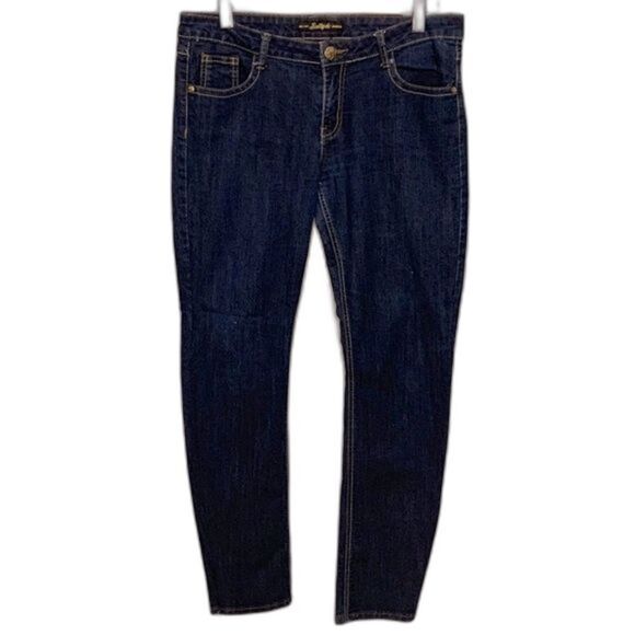 South Pole Y2K Dark Wash Mid Rise Tapered Leg Skinny Jeans Size 11 - Picture 1 of 12